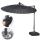 Ampelschirm HWC-A34, Sonnenschirm mit Ständer/Schutzhülle, drehbar rollbar Ø 2,8m Polyester Alu/Stahl 25kg ~ anthrazit