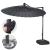 Ampelschirm HWC-A34, Sonnenschirm mit Ständer/Schutzhülle, drehbar rollbar Ø 2,8m Polyester Alu/Stahl 25kg ~ anthrazit