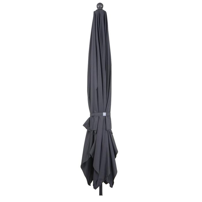 Luxus-Sonnenschirm HWC-A37, Marktschirm Gartenschirm, 3x3m (4,24m) Polyester/Alu 10kg ~ anthrazit ohne Stnder