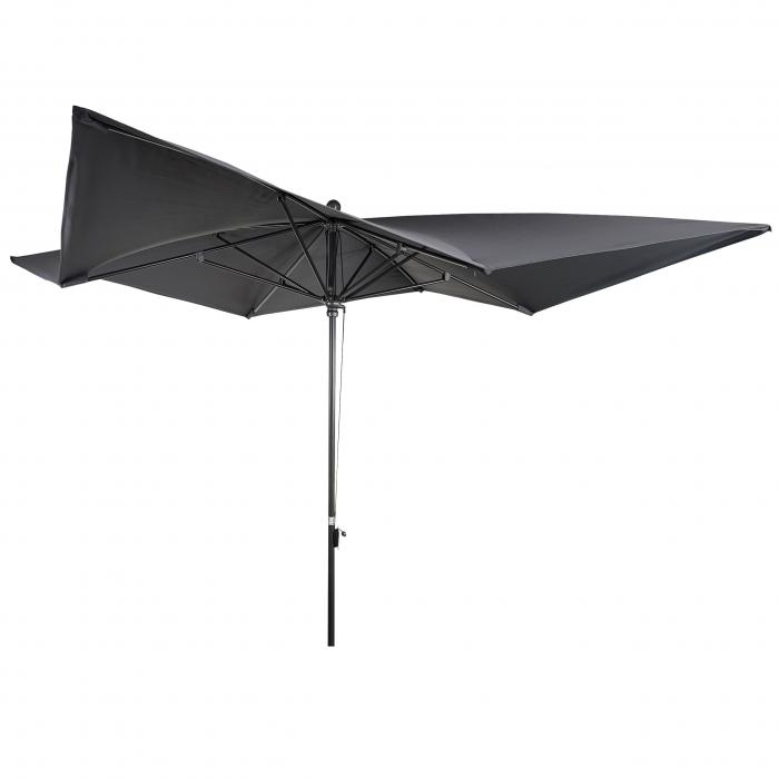 Luxus-Sonnenschirm HWC-A37, Marktschirm Gartenschirm, 3x3m (4,24m) Polyester/Alu 10kg ~ anthrazit ohne Stnder