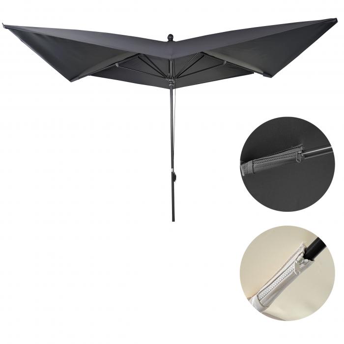 Luxus-Sonnenschirm HWC-A37, Marktschirm Gartenschirm, 3x3m (4,24m) Polyester/Alu 10kg ~ anthrazit ohne Stnder