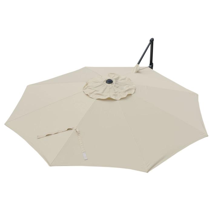 Gastronomie-Ampelschirm HWC-A39, Sonnenschirm, schwenkbar drehbar  3,5m Polyester/Alu 34kg ~ creme mit Stnder