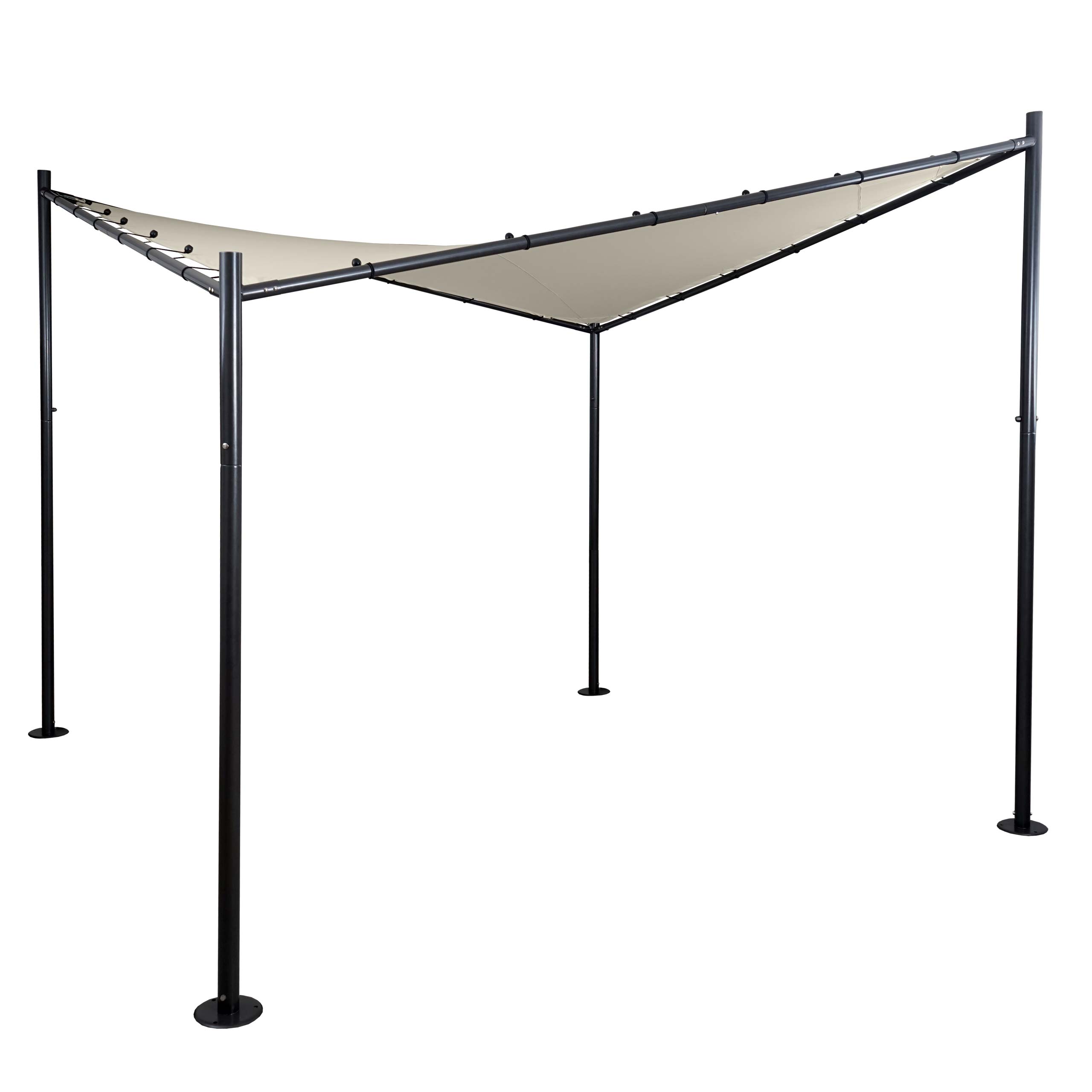 Pergola HWCA41, Garten Pavillon Sonnensegel, StahlGestell 3x3m oder