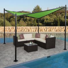 Pergola HWC-A41, Garten Pavillon Sonnensegel, stabiles 6cm Stahl-Gestell ~ 4x4m grn