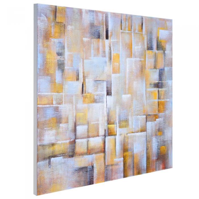 Ölgemälde Cubes, 100% handgemaltes Wandbild Gemälde XL, 100x100cm