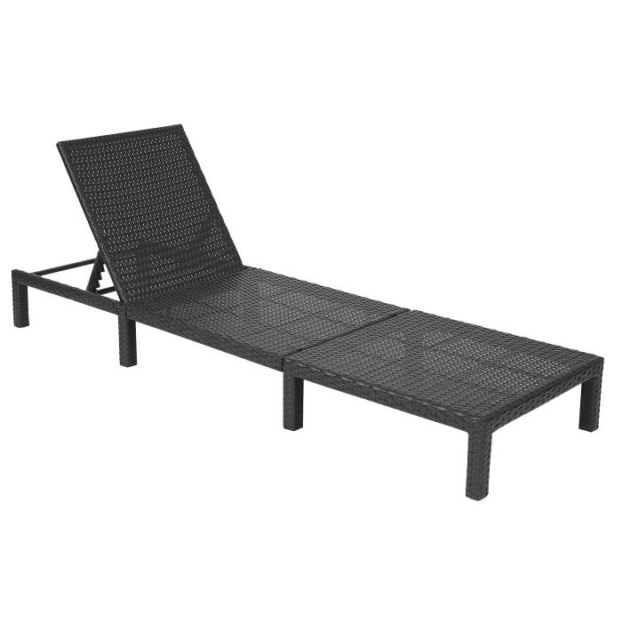 Poly-Rattan Sonnenliege HWC-A51, Relaxliege Gartenliege Liege ~ Premium anthrazit, Kissen creme