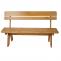 Holzbank Gartenbank Parkbank Oslo 148cm Gastronomie-Qualitt massiv ~ honigbraun lackiert