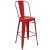 Barhocker HWC-A73, Barstuhl Tresenhocker mit Lehne, Metall Industriedesign ~ rot