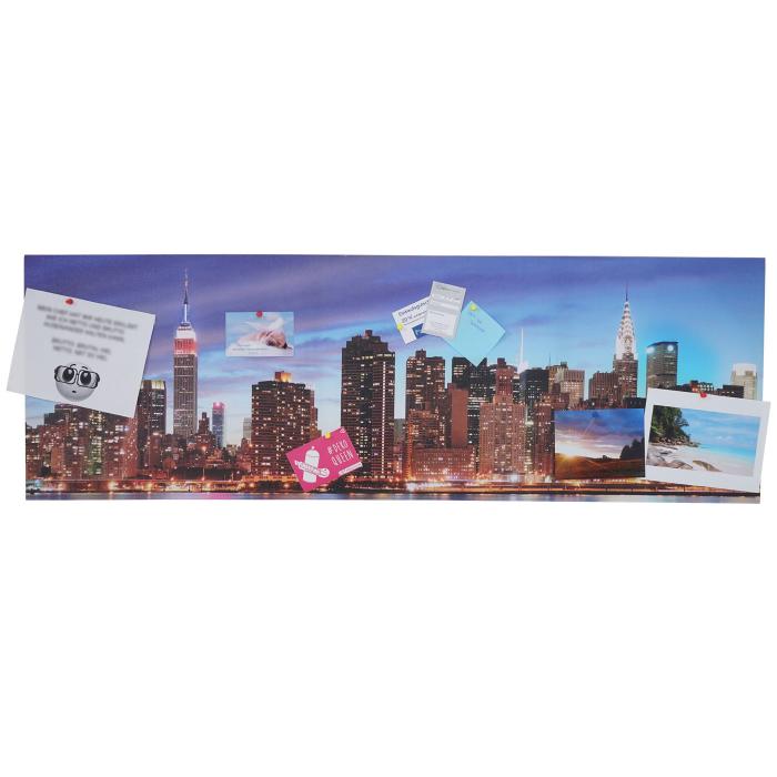 LED-Pinnwand, Pinboard Memoboard Leuchtbild, Timer ~ 120x40cm New York