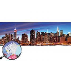 LED-Pinnwand, Pinboard Memoboard Leuchtbild, Timer ~ 120x40cm New York