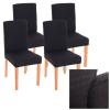 4er-Set Esszimmerstuhl Stuhl Küchenstuhl Littau ~ Textil, schwarz, helle Beine