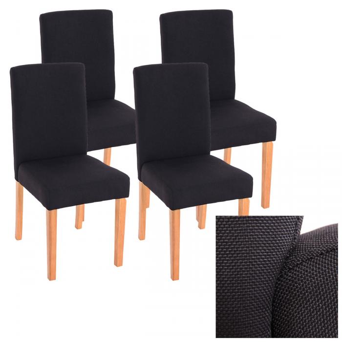 4er-Set Esszimmerstuhl Stuhl Kchenstuhl Littau ~ Textil, schwarz, helle Beine
