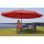 Sonnenschirm Meran Pro, Gastronomie Marktschirm mit Volant  5m Polyester/Alu 28kg ~ bordeaux mit Stnder