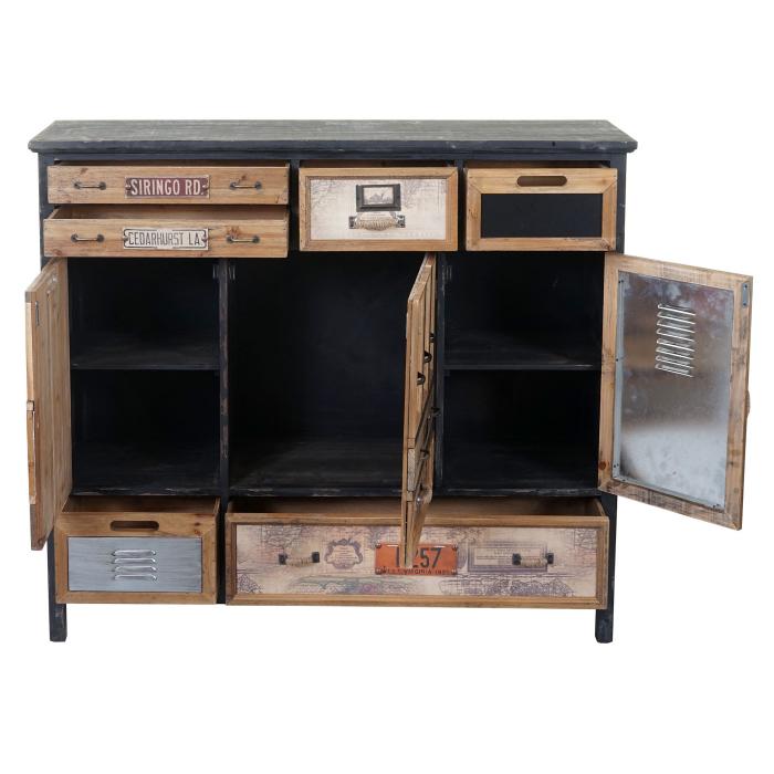 Apotheker-Schrank HWC-A43, Kommode, Tanne Holz massiv Vintage Shabby-Look 100x110x32cm