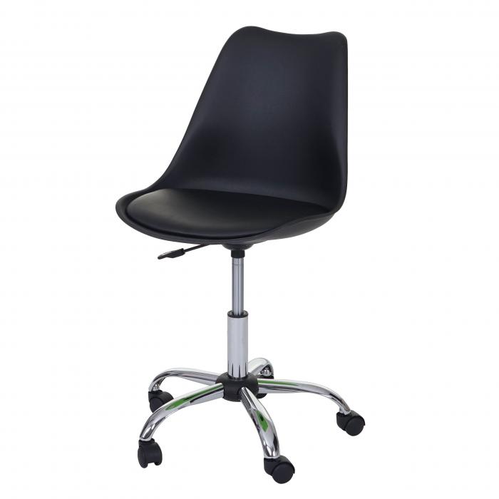 Drehstuhl Malm HWC-T501, Brostuhl Arbeitshocker, hhenverstellbar ~ Kunstleder, schwarz