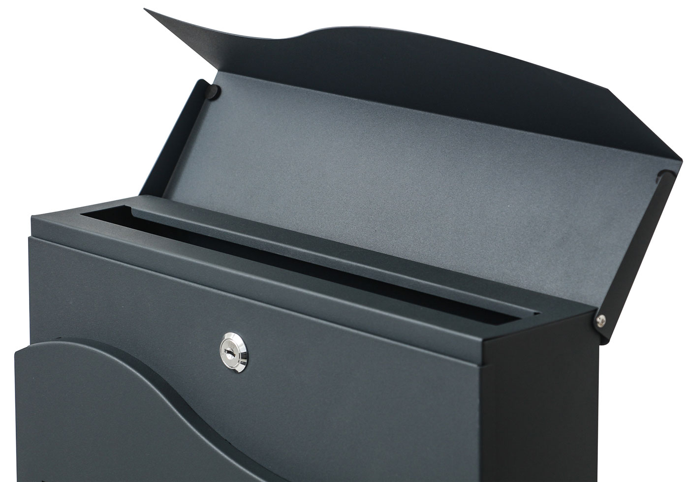 Mendler Briefkasten HWC-B31 Wandbriefkasten Postkasten Zeitungsfach pulverbeschichtet ~ anthrazit