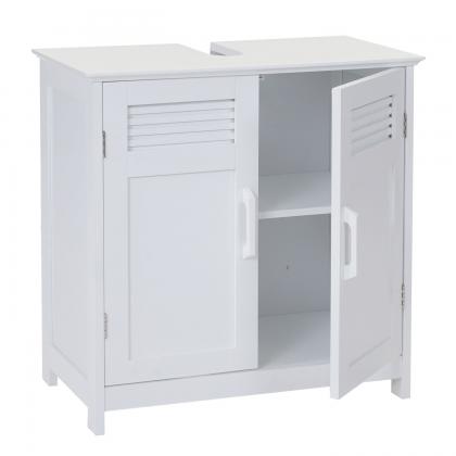 Waschbeckenunterschrank HWC-A85, Badschrank 60x60x30cm ~ wei
