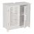 Waschbeckenunterschrank HWC-B41, Badezimmer Unterschrank Badschrank mit Staufach, Bambus MDF 60x60x30cm ~ weiß
