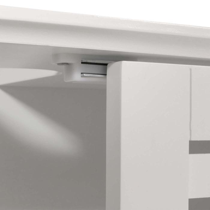 Waschbeckenunterschrank HWC-B41, Badezimmer Unterschrank Badschrank mit Staufach, Bambus MDF 60x60x30cm ~ wei