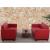 Sofa-Garnitur Couch-Garnitur 2x 2er Sofa Lyon Kunstleder ~ rot