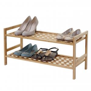 Schuhregal HWC-B53, Regal Bcherregal Badregal Standregal, Bambus ~ 2 Bden