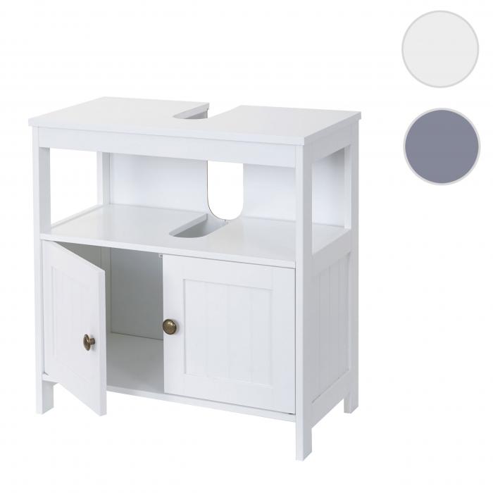 Waschbeckenunterschrank HWC-B63, Badschrank Badezimmer Unterschrank Waschtischunterschrank, 60x60x30cm ~ wei