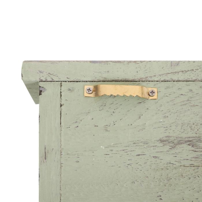 Schlüsselbrett HWC-A48, Schlüsselkasten Schlüsselboard mit Türen, Massiv-Holz MVG-zertifiziert ~ shabby grün