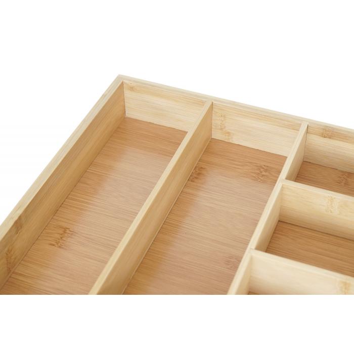 Besteckkasten HWC-B93, Schubladeneinsatz Geschirrkasten, Bambus 5x31x43cm