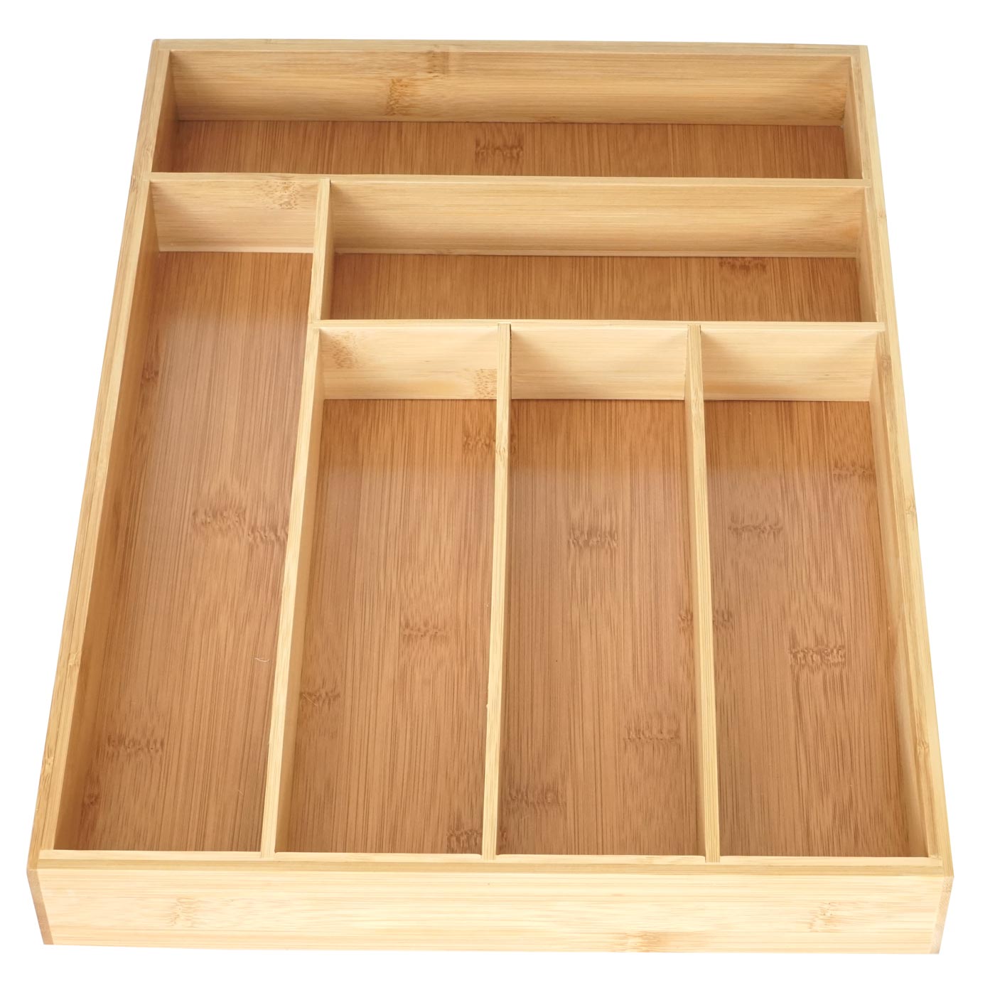 Besteckkasten HWC-B93, Schubladeneinsatz Geschirrkasten, Bambus 5x31x43cm