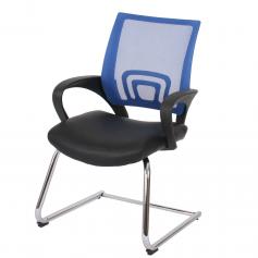 Einzelstück | Konferenzstuhl Besucherstuhl Stuhl Ancona ~ Kunstleder, blau