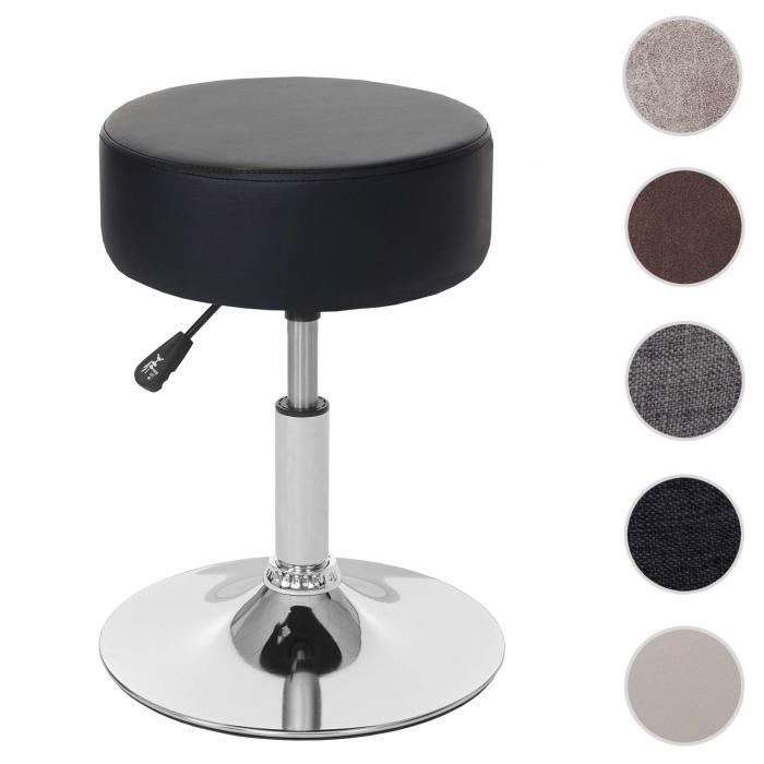Hocker HWC-C22, Sitzhocker Schminkhocker, hhenverstellbar  35cm ~ Kunstleder, schwarz