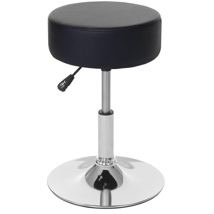 Hocker HWC-C22, Sitzhocker Schminkhocker, hhenverstellbar  35cm ~ Kunstleder, schwarz