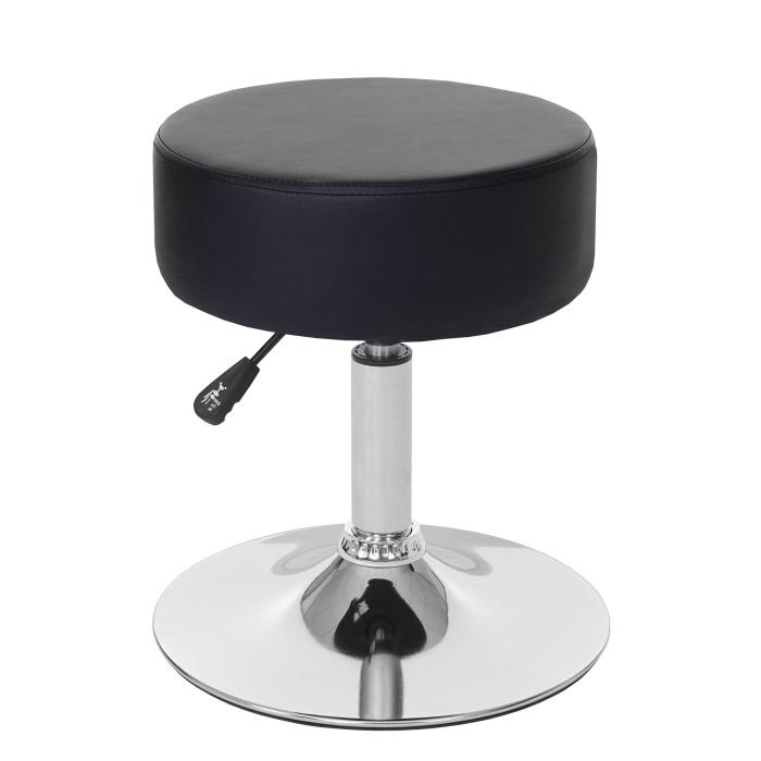 Hocker HWC-C22, Sitzhocker Schminkhocker, hhenverstellbar  35cm ~ Kunstleder, schwarz