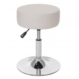 Hocker HWC-C22, Sitzhocker Schminkhocker, hhenverstellbar  35cm ~ Kunstleder, creme