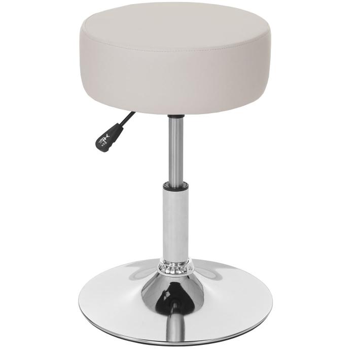 2er-Set Hocker HWC-C22, Sitzhocker Schminkhocker, hhenverstellbar  35cm ~ Kunstleder, creme