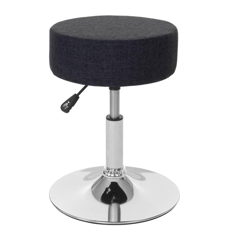 Hocker HWC-C22, Sitzhocker Schminkhocker, hhenverstellbar  35cm ~ Textil, dunkelgrau