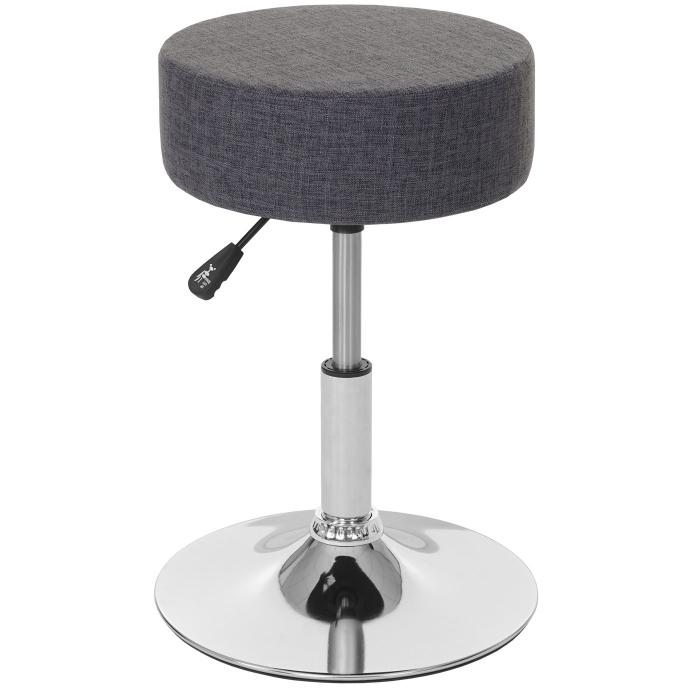 Hocker HWC-C22, Sitzhocker Schminkhocker, hhenverstellbar  35cm ~ Textil, grau