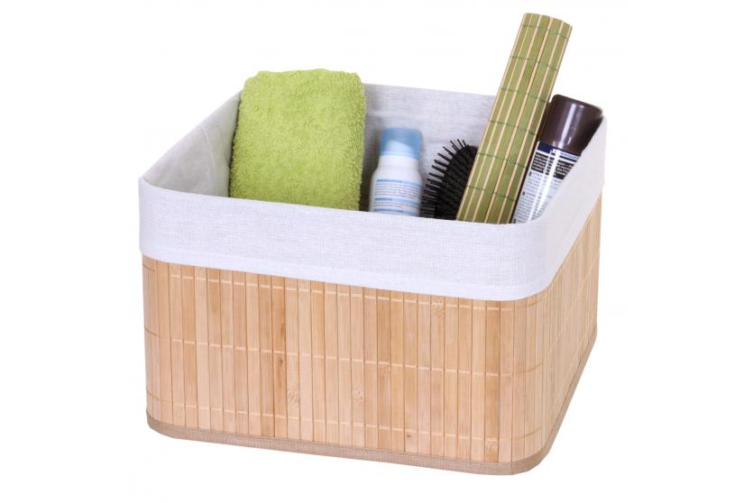 Bambus naturfarben Korb Aufbewahrungsbox 3er Set Aufbewahrungskorb HWC-C21