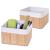 2x Aufbewahrungskorb HWC-C21, Korb Aufbewahrungsbox Ordnungsbox Sortierbox Regalkorb, Bambus ~ naturfarben