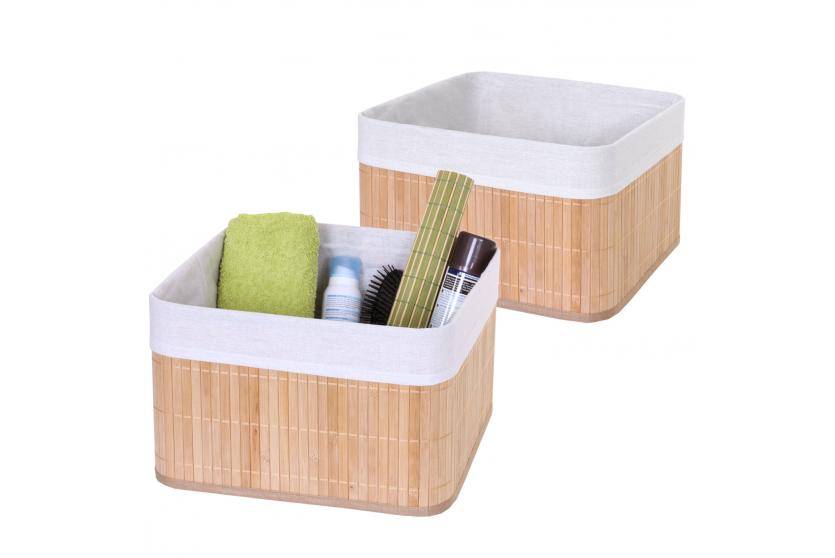 Bambus naturfarben Korb Aufbewahrungsbox 3er Set Aufbewahrungskorb HWC-C21