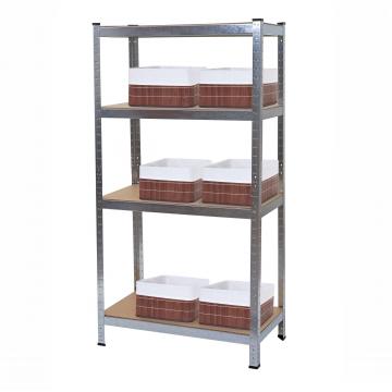 Schwerlastregal HWC-D67, Werkstattregal, 160x80x40cm Traglast bis 320kg mit 6x Aufbewahrungskorb HWC-C21 ~ verzinkt