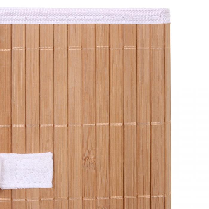 4er-Set Faltbox HWC-C21, Korb Aufbewahrungskorb Ordnungsbox Sortierbox Aufbewahrungsbox, Bambus 32x32x32cm ~ naturfarben