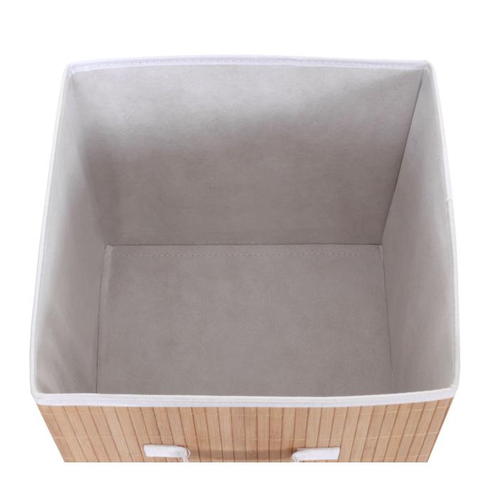 4er-Set Faltbox HWC-C21, Korb Aufbewahrungskorb Ordnungsbox Sortierbox Aufbewahrungsbox, Bambus 32x32x32cm ~ naturfarben