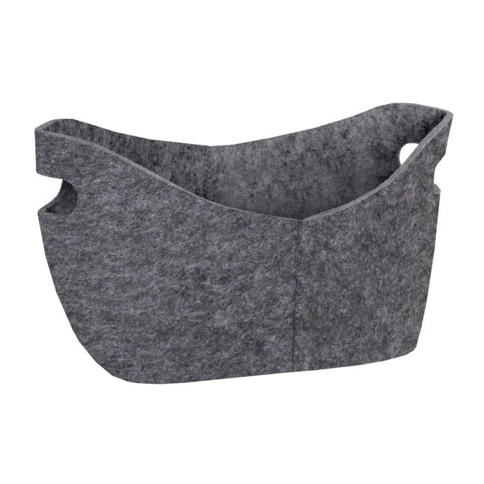Holzkorb Korb Filztasche Aufbewahrungskorb 40l dunkelgrau Filzkorb HWC-C35
