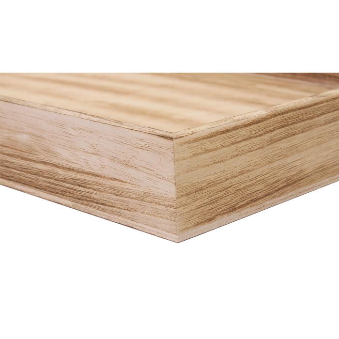 2er Set Schale T285, Serviertablett Frhstckstablett Holztablett Dekotablett, Shabby-Look ~ naturbraun