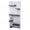 Wandregal HWC-C65, Wandpaneel Holzregal Regal, 6 Ebenen 110x50x14cm Massivholz Vintage ~ wei/dunkelgrau shabby