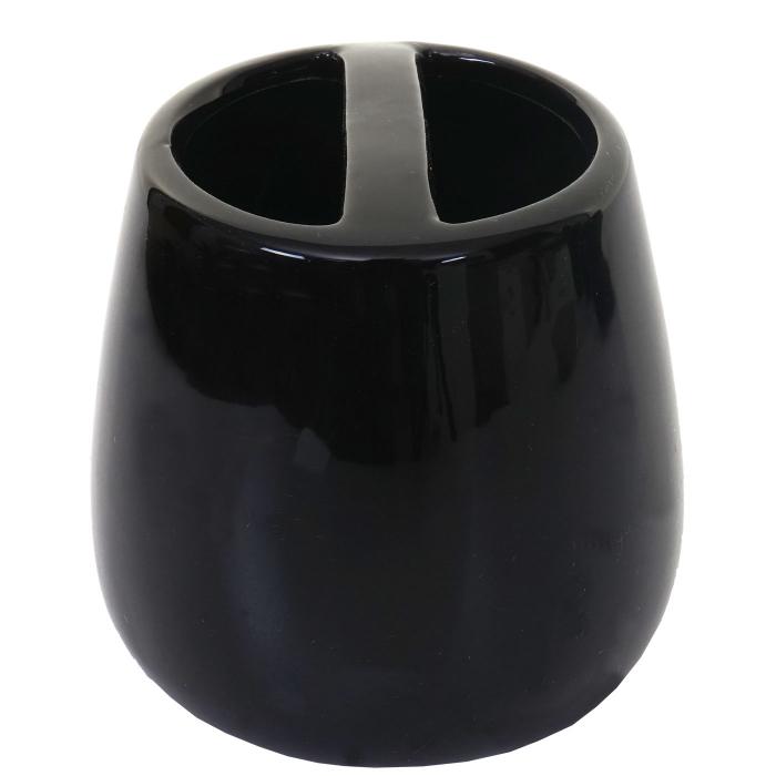 5-teiliges Badset HWC-C72, WC-Garnitur Badezimmerset Badaccessoires, Keramik ~ schwarz