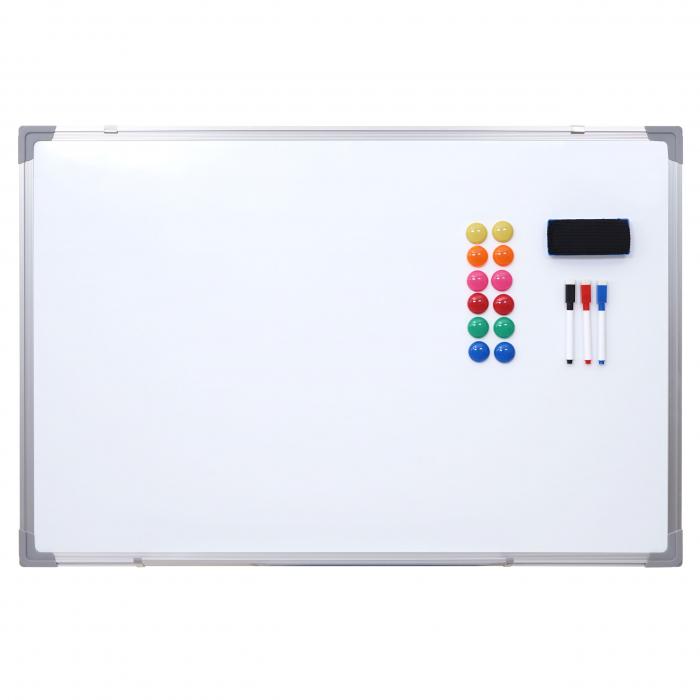 Whiteboard HWC-C84, Magnettafel Memoboard Pinnwand, inkl. Zubehr ~ 90x60cm