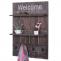 Wandgarderobe HWC-C89 Welcome, Garderobenpaneel Garderobe, Shabby-Look Vintage, 4 Haken 90x60cm ~ braun, shabby