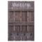 Wandgarderobe HWC-C89 Welcome, Garderobenpaneel Garderobe, Shabby-Look Vintage, 4 Haken 90x60cm ~ braun, shabby